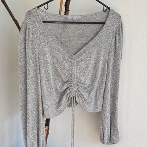 Gaze Heather Gray Ruched Crop Top
